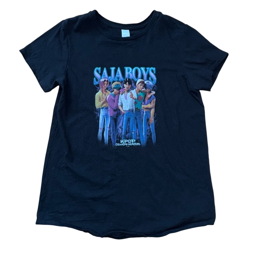 Kpop Demon Hunters Saja Boys Heartthrob T-Shirt‎ Girl's Size Large